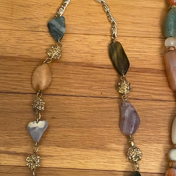 Lot of 4 Vintage Natural Polished Stone Beaded Necklaces. Good Condition. - Picture 13 of 16